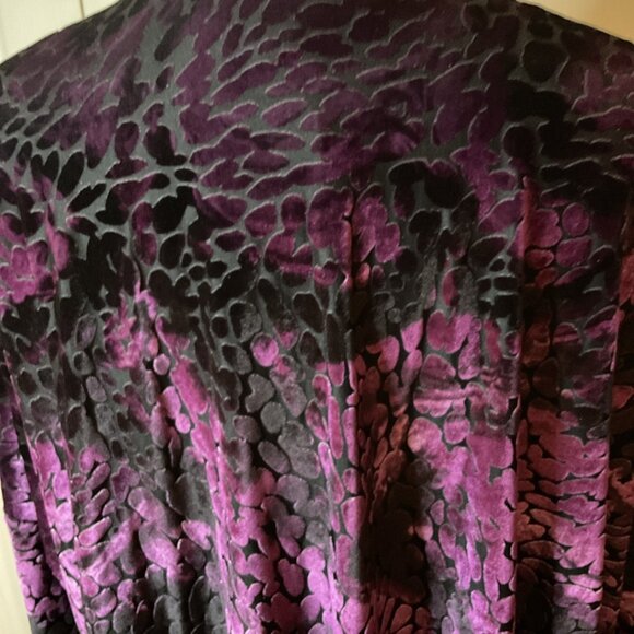 American Glamour Badgley Mischka Purple Black‎ Velvet Burnout Jacket Small M New - Picture 5 of 7